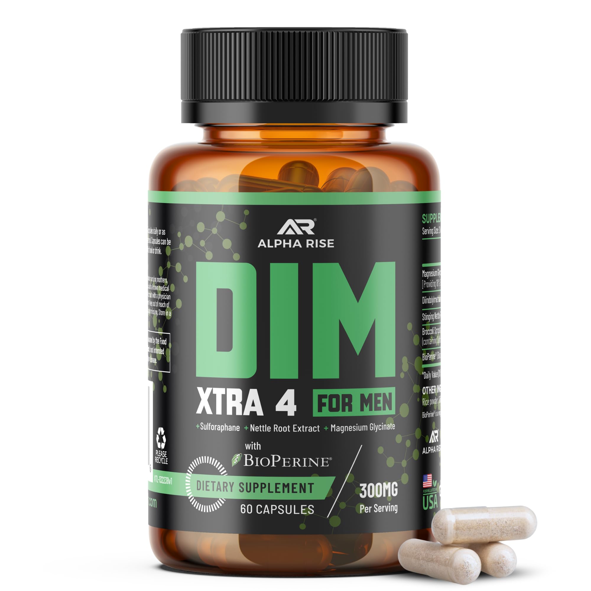 ALPHA RISE DIM XTRA4 bottle front view for energy and balance