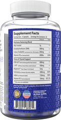 Alpha Balance capsules close-up emphasizing easy-to-swallow form and blend.