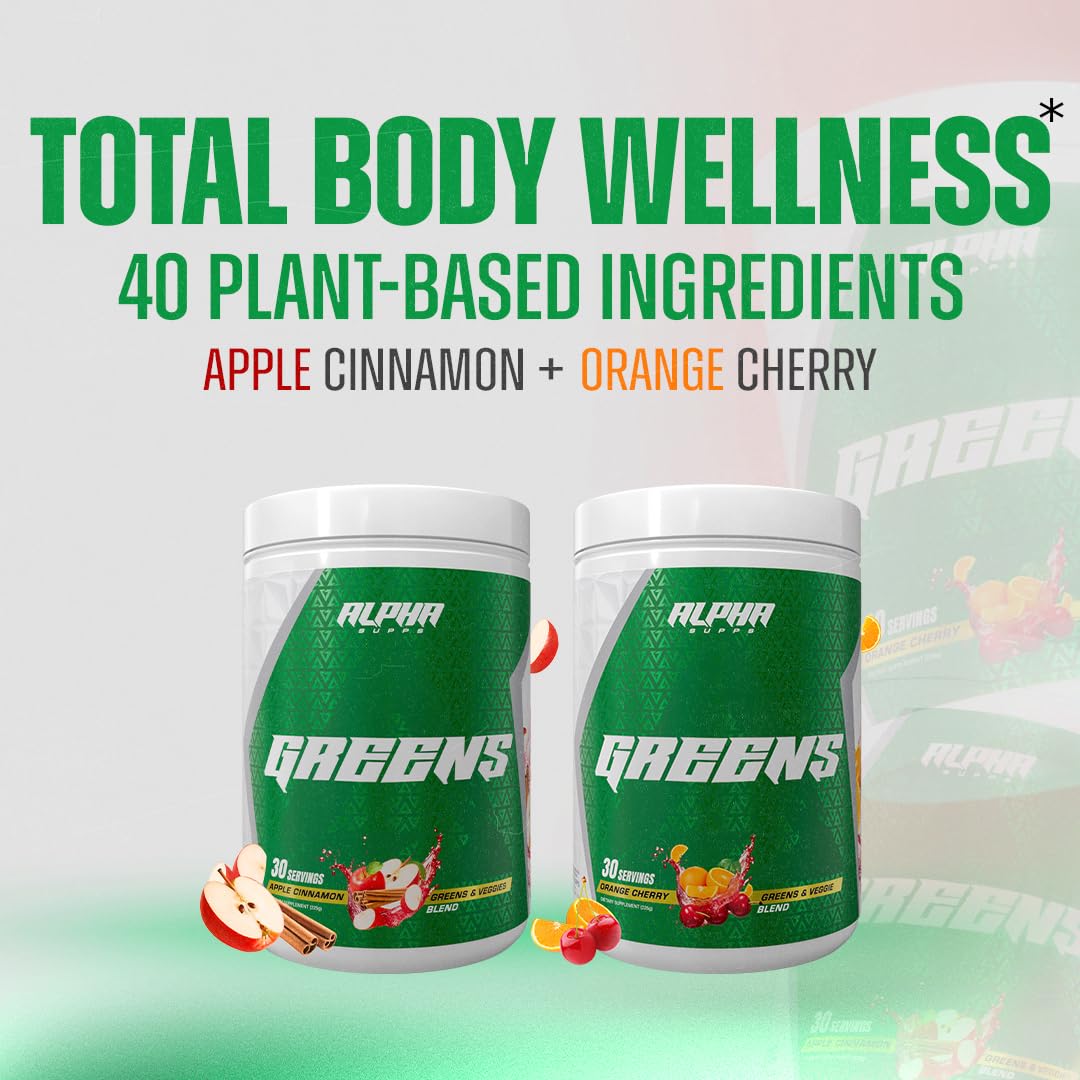 Alpha Supps Alpha Greens antioxidant blend supports immune-friendly daily wellness.