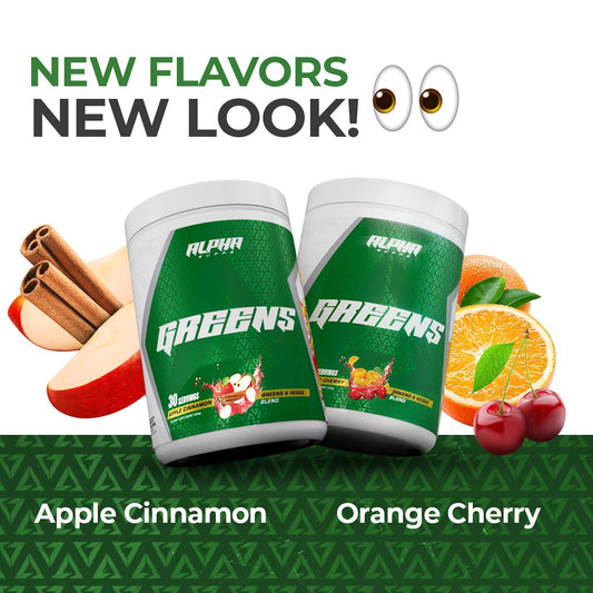 Alpha Greens Orange Cherry scoop view highlights flavor and easy mixing