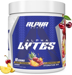 Alpha Supps Alpha Lytes bottle being poured for quick hydration.