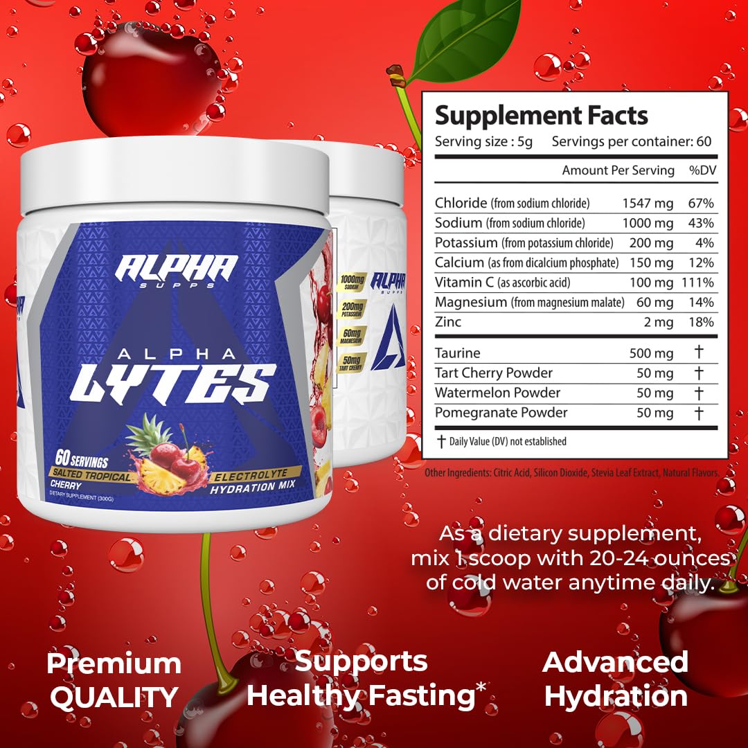 Alpha Supps Alpha Lytes dissolving in water to deliver electrolytes without sugar.