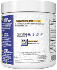 Powder dissolving in glass shows instant hydration without sugar or calories.