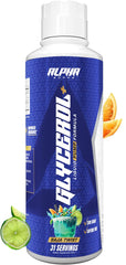 Alpha Supps Glycerol+ bottle pour demonstrates rapid hydration for workouts.