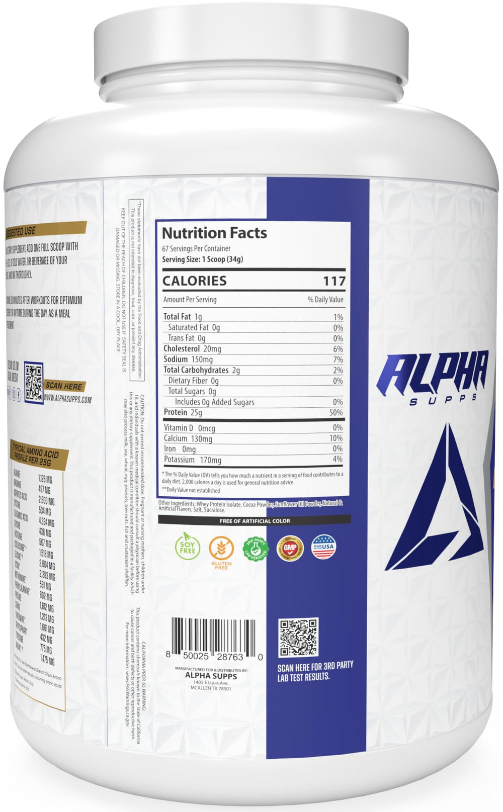 Alpha Supps ISO Low Carb whey mixer glass ready for a shake.