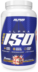 Alpha Supps ISO whey isolate close-up highlighting amino acid profile