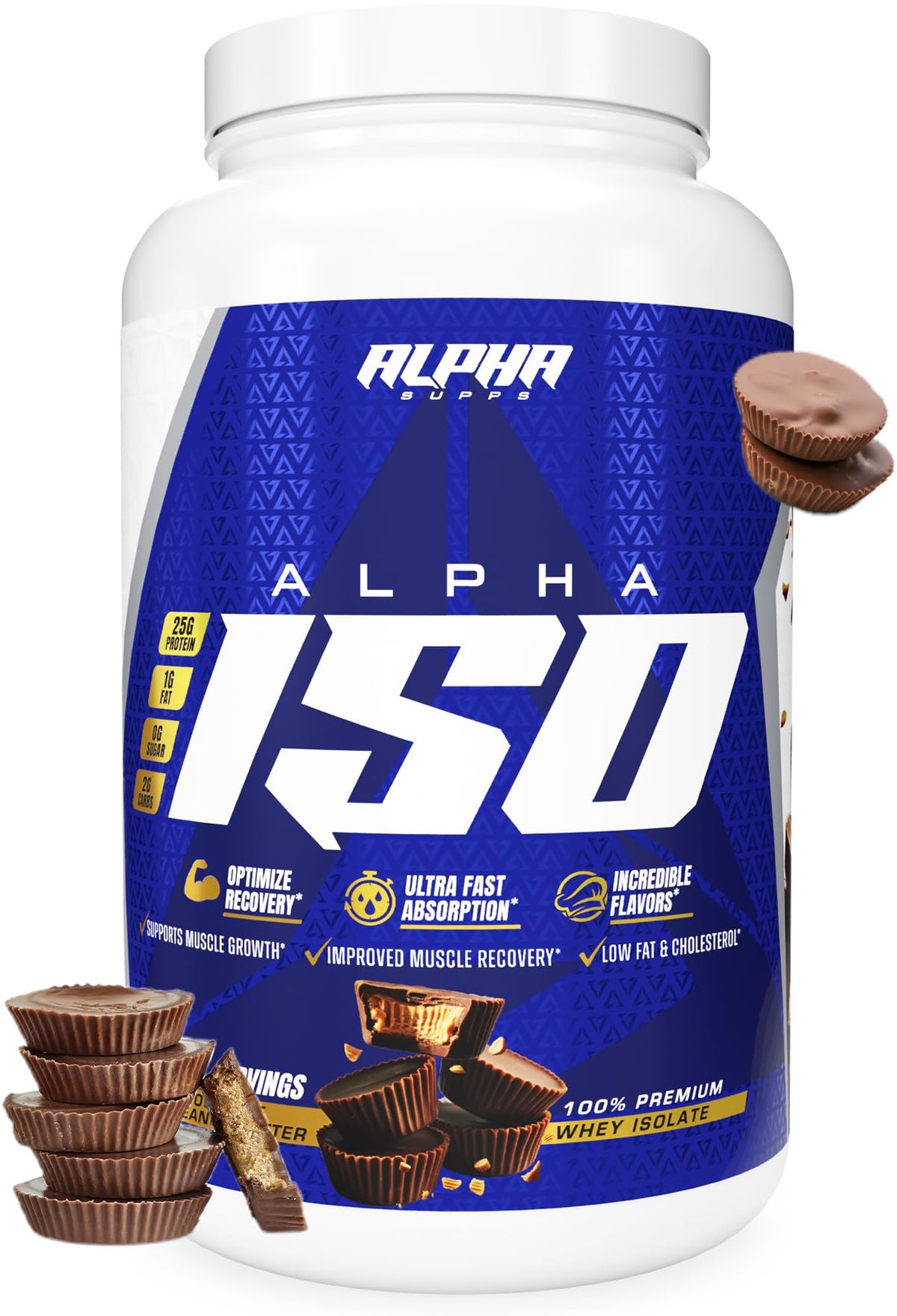 Alpha Supps ISO whey protein bottle for post-workout recovery and clean fuel