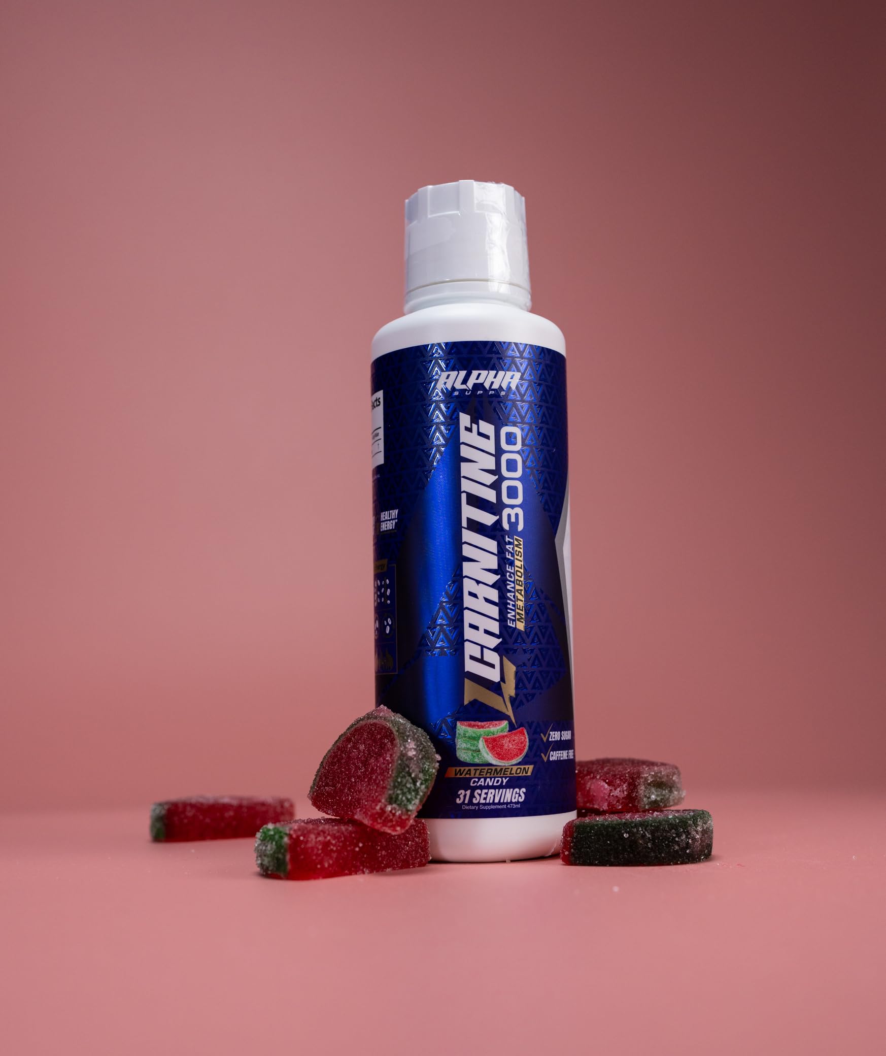 Product line image highlighting Alpha Supps L-Carnitine 3000 endurance focus.