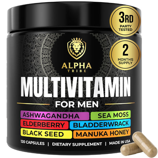 Alpha Tribe multivitamin men bottle front for daily support