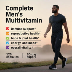 Alpha Tribe multivitamin tablet close-up shows easy-to-swallow capsules for daily use.