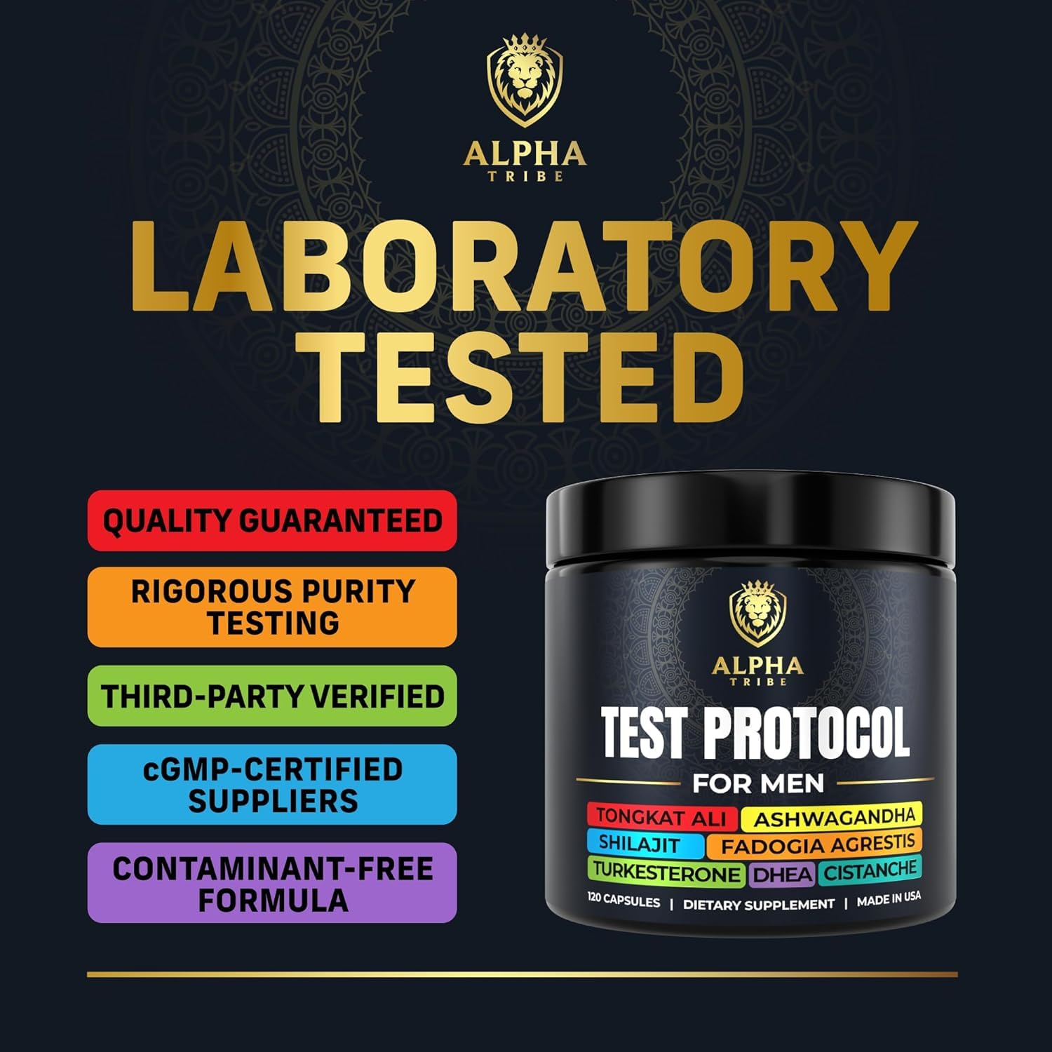 Alpha Tribe Test Protocol Cistanche Tribulosa ingredient suggesting endurance.