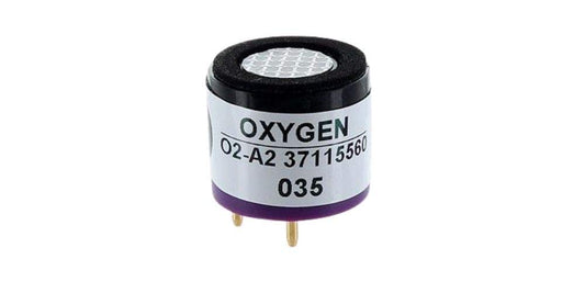 Alphasense O2-A2 sensor packaging and label for quick replacement in detectors.