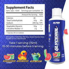 Alpha Supps Glycerol+ Liquid Pump Mix highlights improved muscular fullness