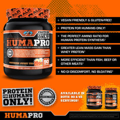 ALR Humapro macro nutrition label closeup highlighting vegan, allergen-free ingredients