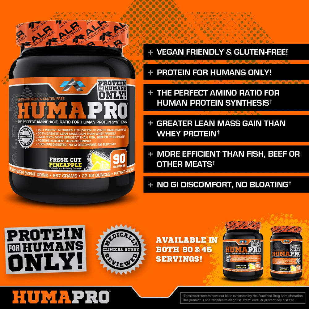 ALR Industries Humapro shake being poured demonstrates ultra-low calorie protein for lean goals.