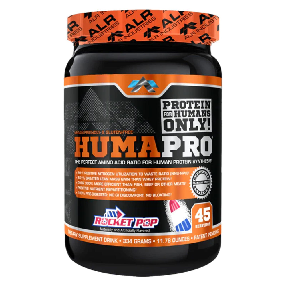 ALR Industries Humapro bottle Rocket Pop flavor for lean muscle support.