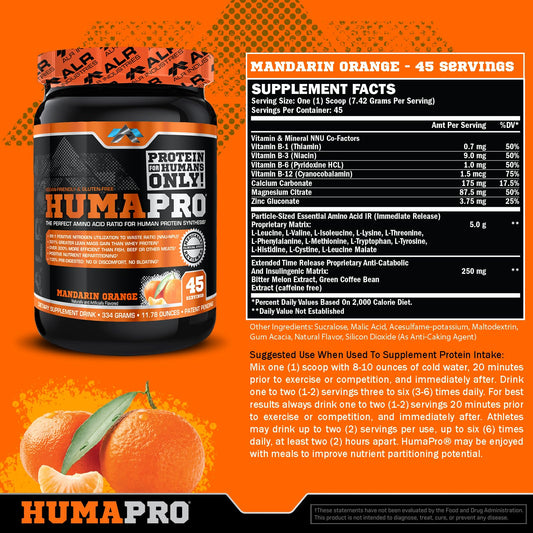 ALR Humapro tub showcases compact packaging and ultra-efficient amino delivery.