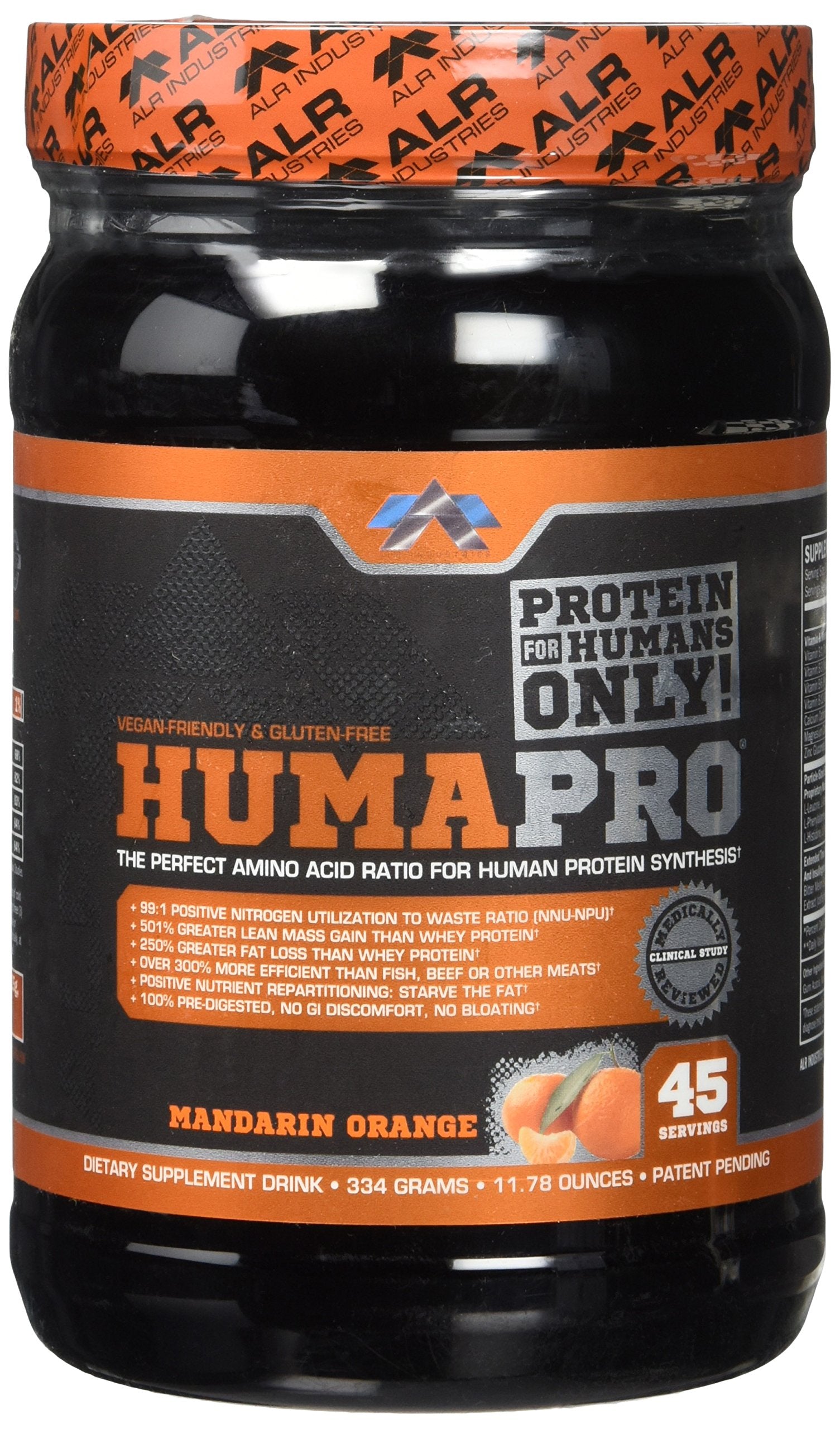 ALR Humapro label close-up emphasizes gluten-free and dairy-free formulation.