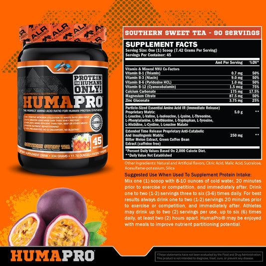 Humapro pours into a glass, suggesting quick post-workout refreshment.