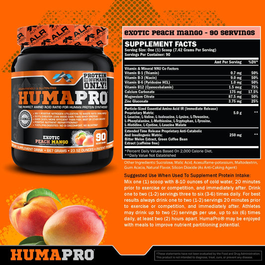 ALR Industries Humapro scoop shows precise amino ratios for efficient recovery.
