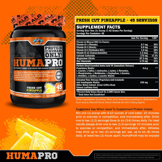 ALR Humapro serving scoop shows easy, mess-free dosing for vegan, gluten-free protein.