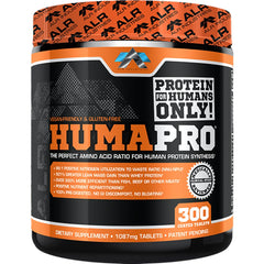 ALR Industries Humapro tablets bottle front shows protein-rich formula for lean muscle support.