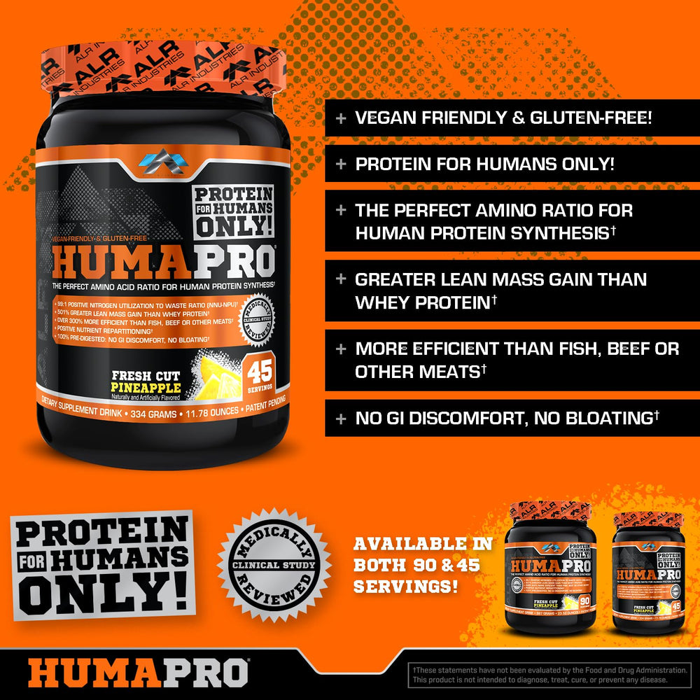 ALR Humapro vegan formula emphasizes allergen-free, plant-based protein options.