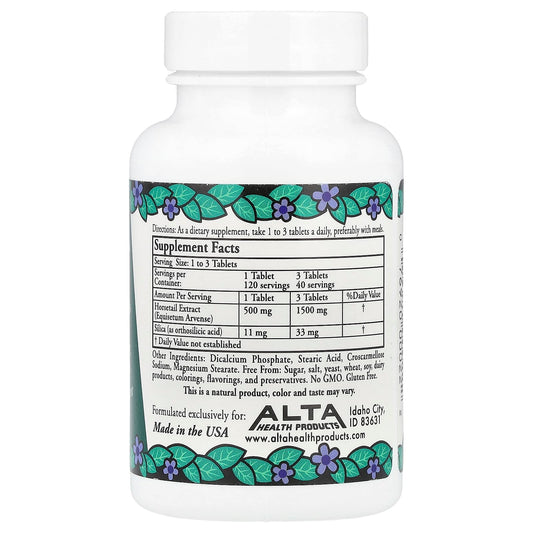 Alta Health Silica bottle back label shows ingredients and bioflavonoids for absorption
