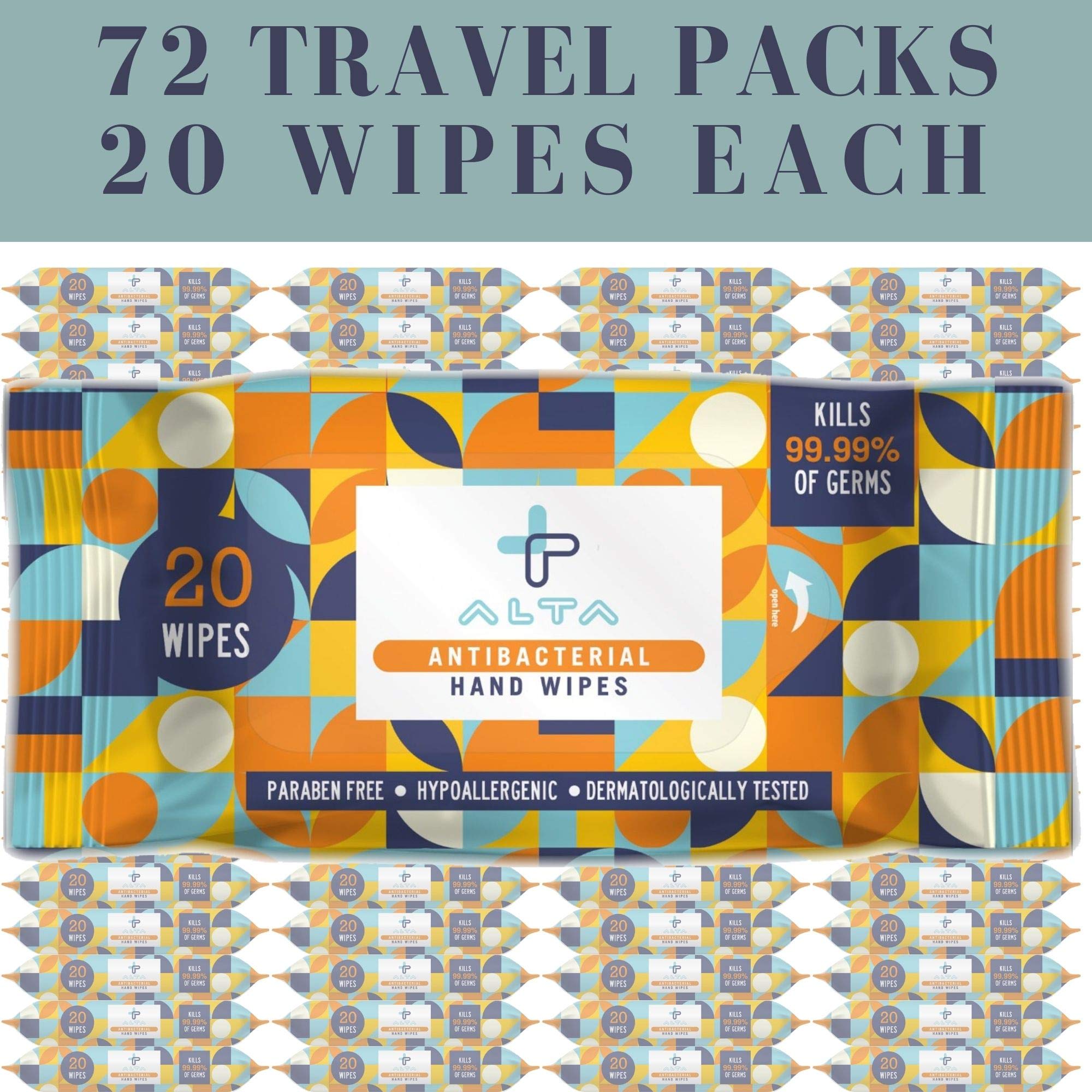 ALTA+ travel size wipes back label with safety notes