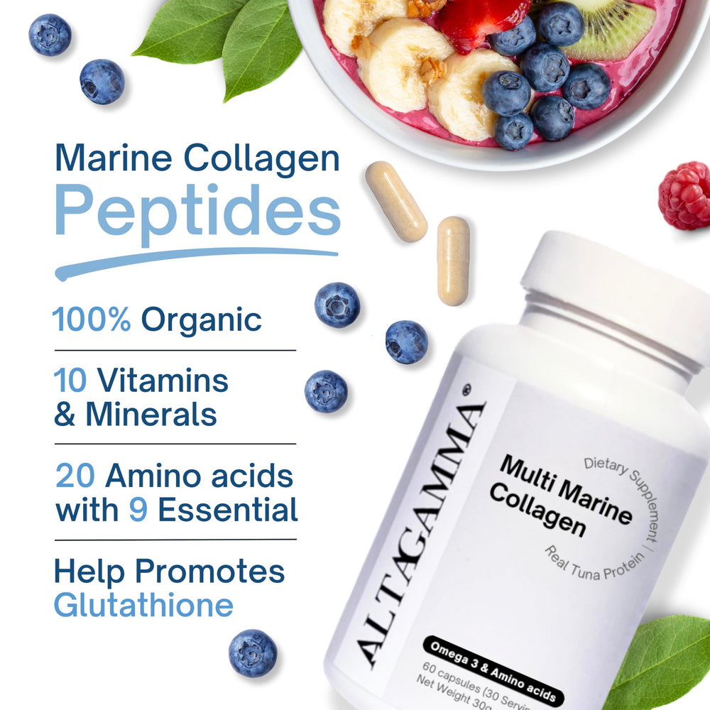 Close-up of ALTAGAMMA capsules demonstrating convenient intake