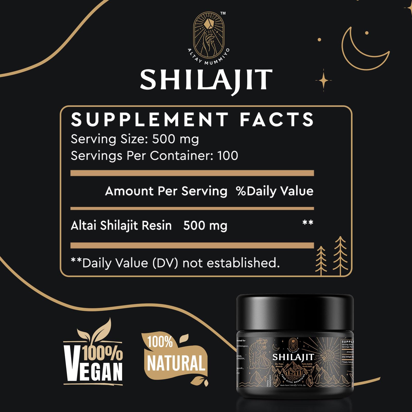 ALTAY MUMMIYO Shilajit resin with humic acids closeup for immune wellness.