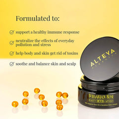 Alteya Organics Rose Beauty Detox ingredients highlight rose oil and detox complex for daily wellness