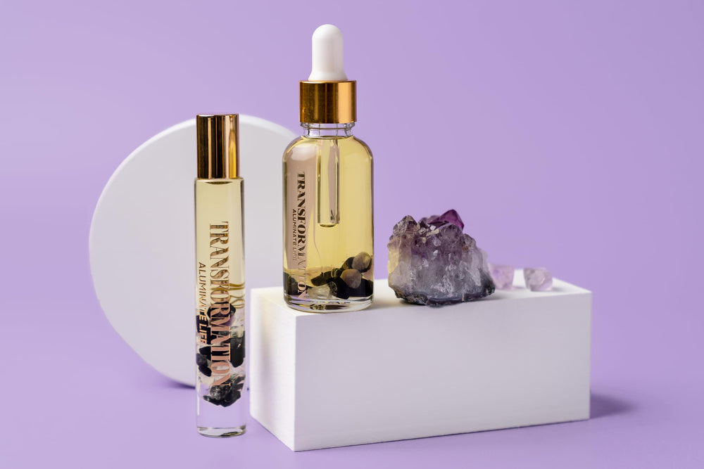 Aluminate Life natural essential oil rollerball, coconut-diluted for safe skin application.