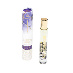 Aluminate Life Transformation Rollerball amethyst bottle close-up for on-the-go aromatherapy.
