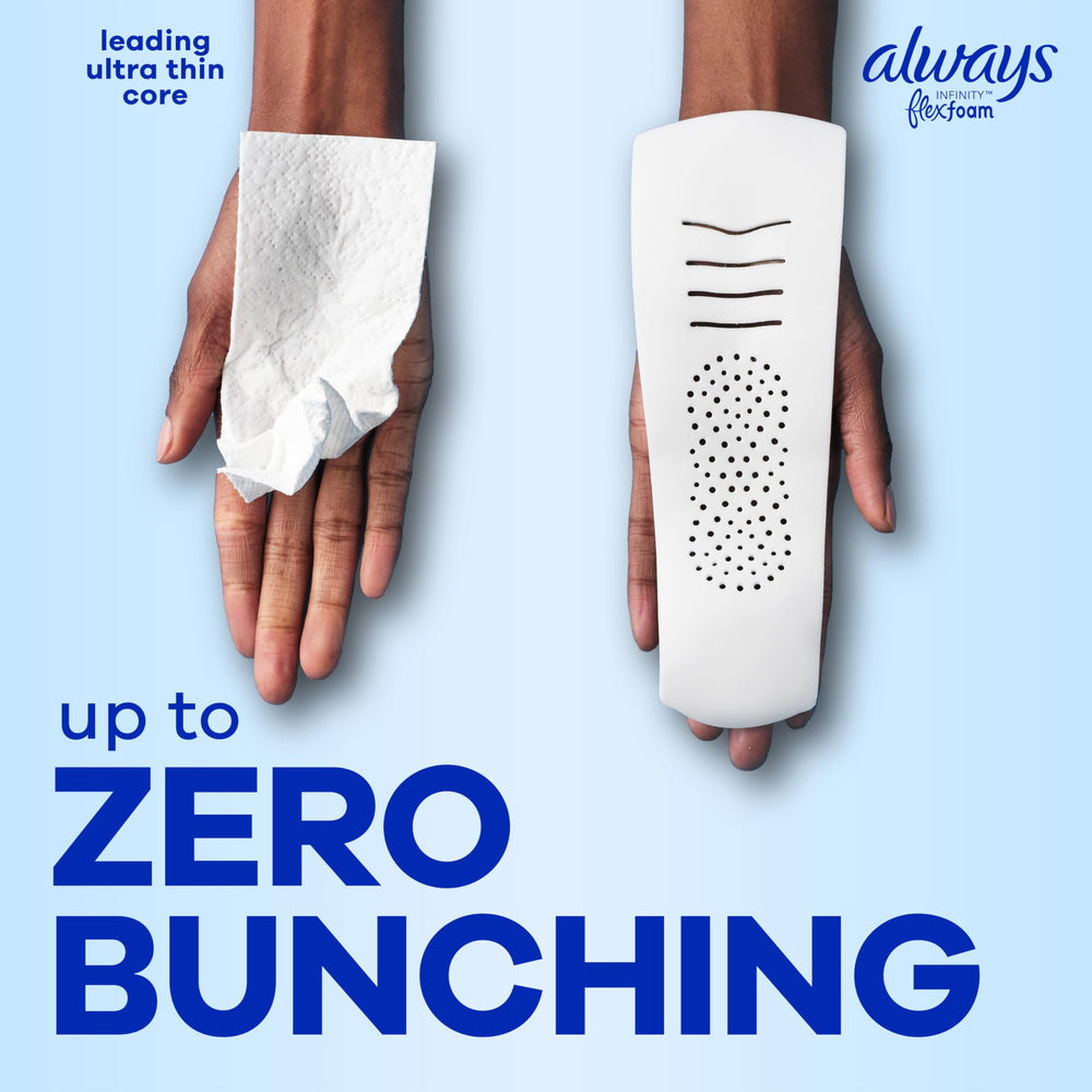 Always Infinity foam-not-fluff core provides flexible protection.