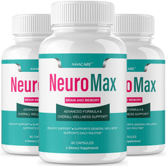 AMACARE Neuromax bottle front with capsules for daily cognitive support