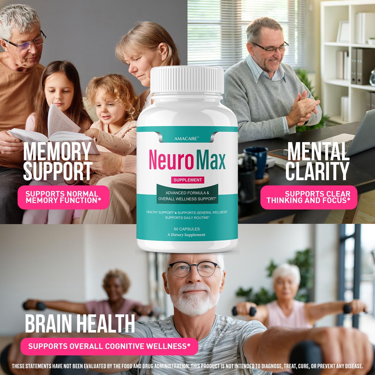 AMACARE Neuromax 3-pack packaging highlights convenience