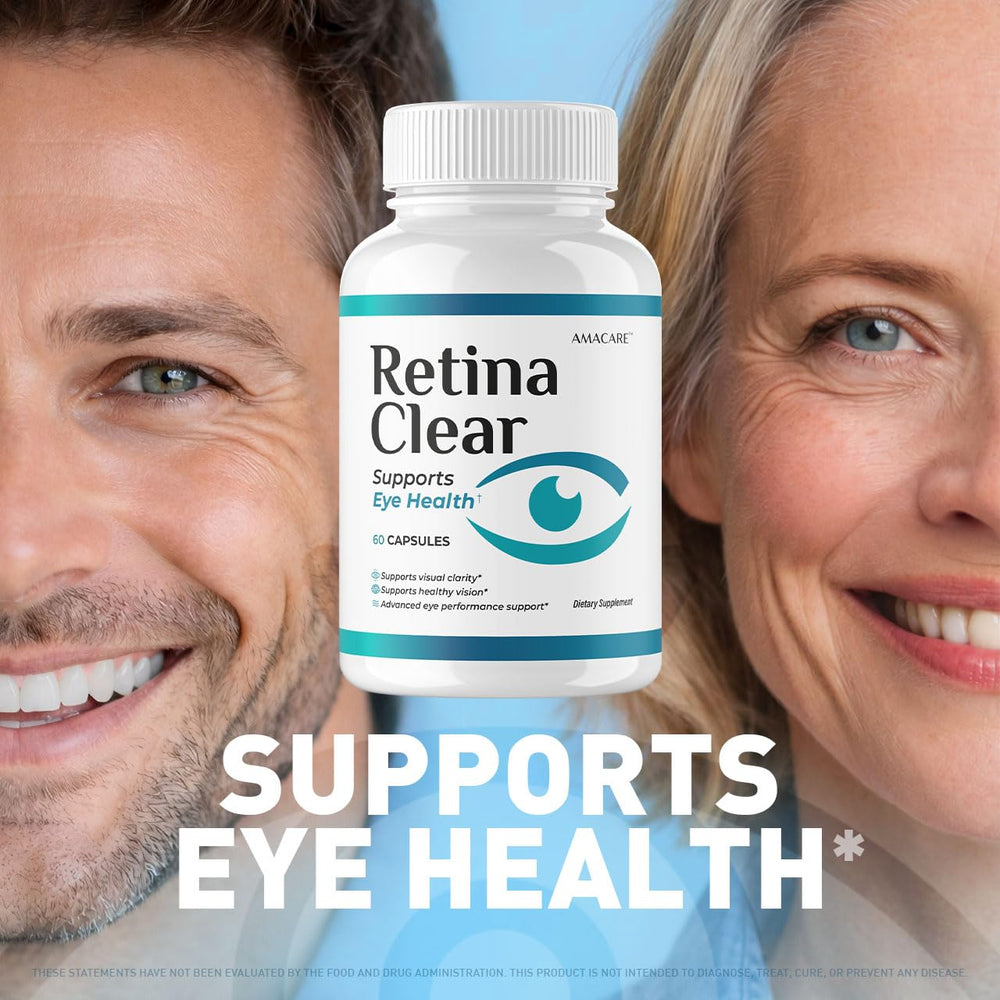 AMACARE Retina Clear two-pack packaging emphasizes value