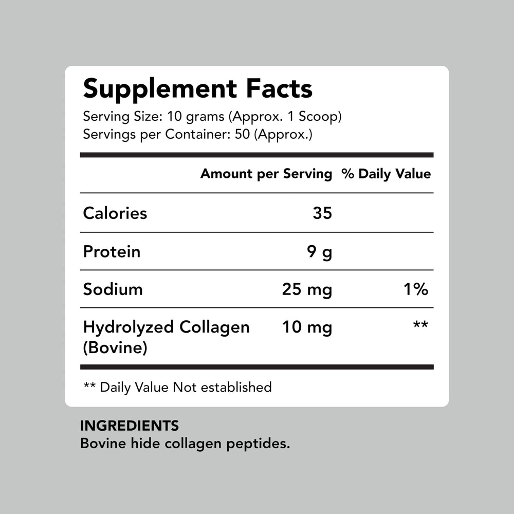 AMANDEAN Collagen Powder label close-up shows quality seals and ingredients