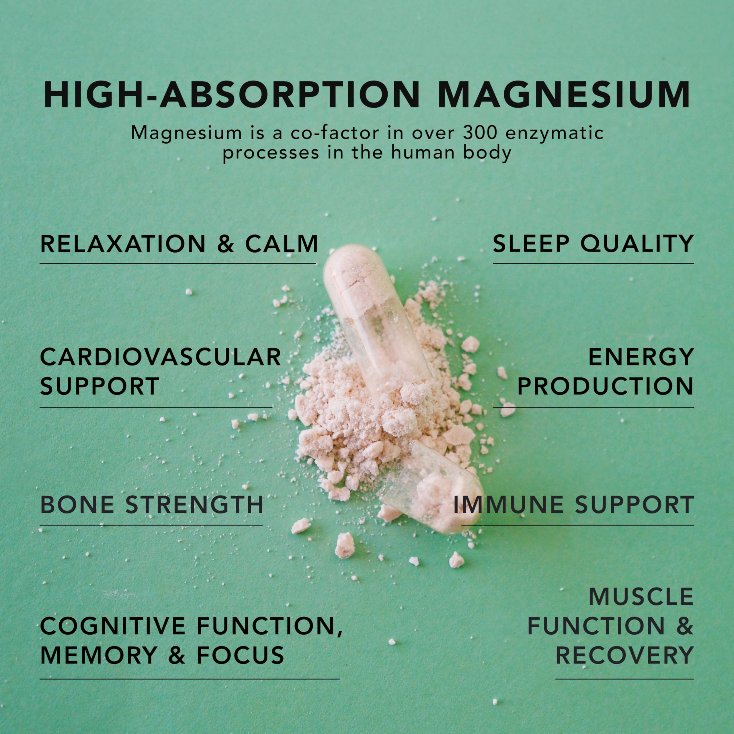 Amandean Magtein label features Albion TRAACS for premium mineral chelate quality.