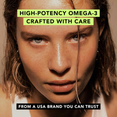 AMANDEAN Vegan Omega-3 skin and eye health closeup—hydration and retina comfort.