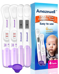 Amazewell pregnancy test kit packaging for at-home testing convenience.