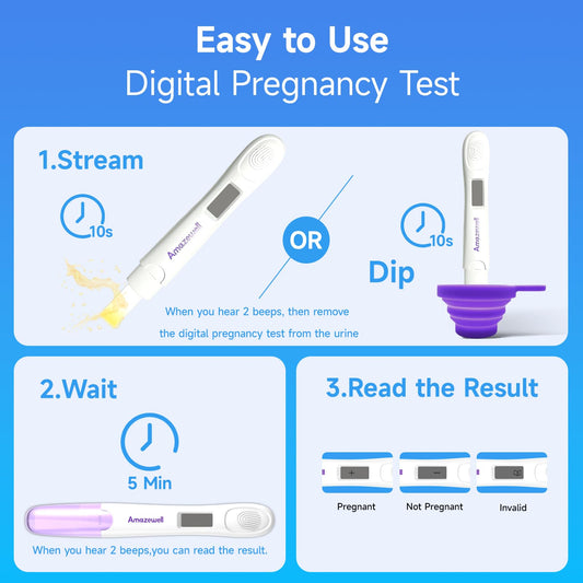 Amazewell two early-pregnancy tests ready for quick home results.