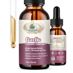 Amazing Botanicals Garlic Tincture bottle shown for daily wellness routine