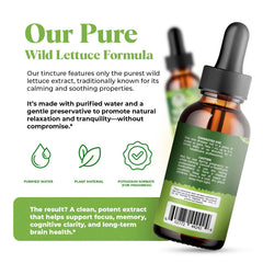 USDA Organic wild lettuce extract label close-up on the bottle