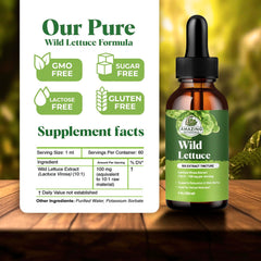 Amazing Botanicals Wild Lettuce tincture pour over a spoon for precise dosing
