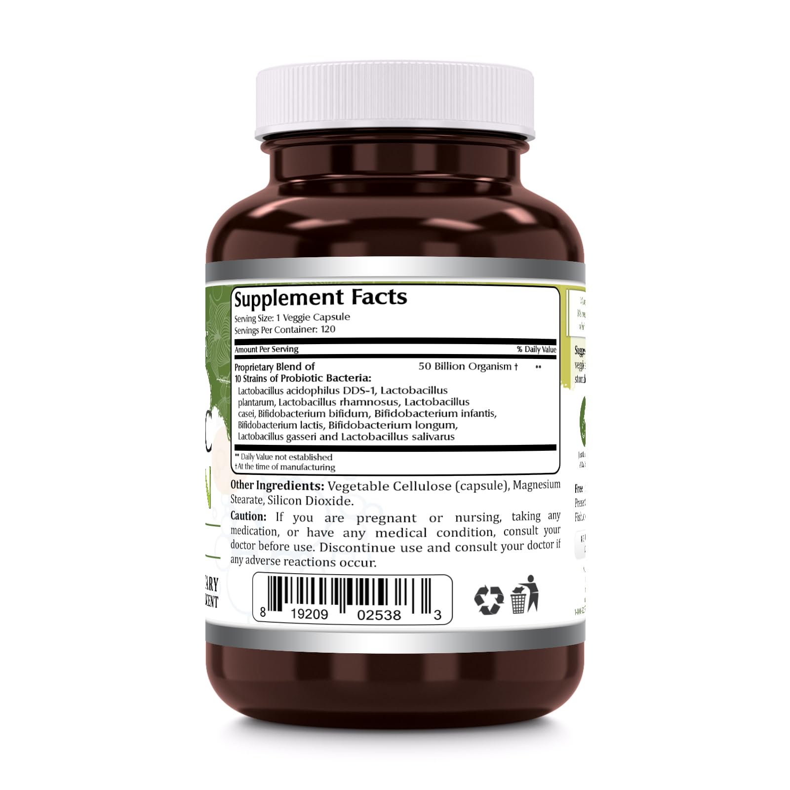 Amazing Flora 50 Billion CFU capsules supporting daily digestion.