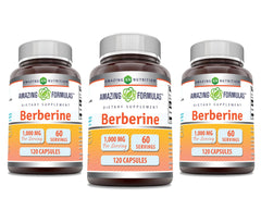 Amazing Formulas Berberine 1000mg capsules bottle for convenient daily supplementation.