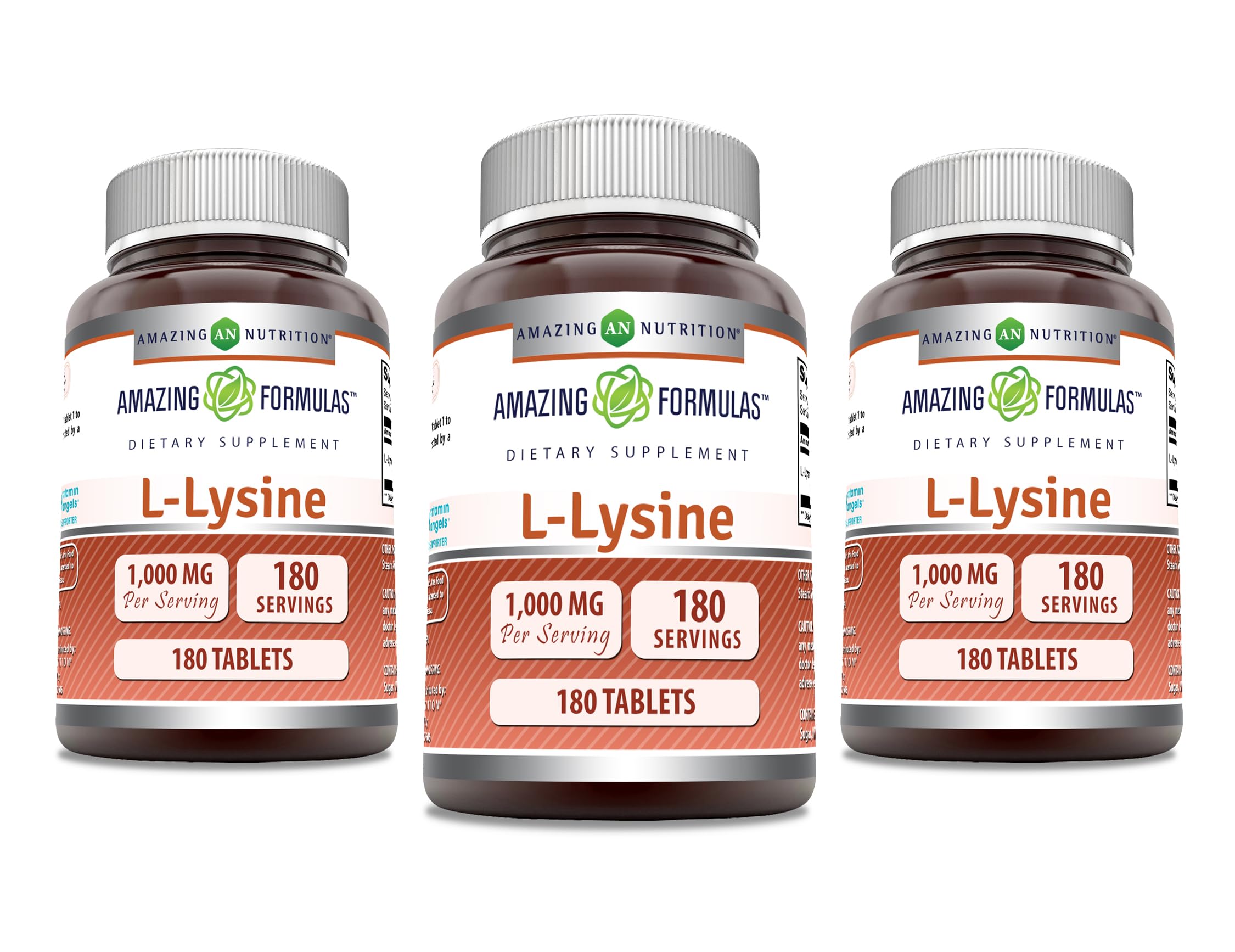 Amazing Formulas L-Lysine 1000mg tablet bottle supports daily amino acid intake.