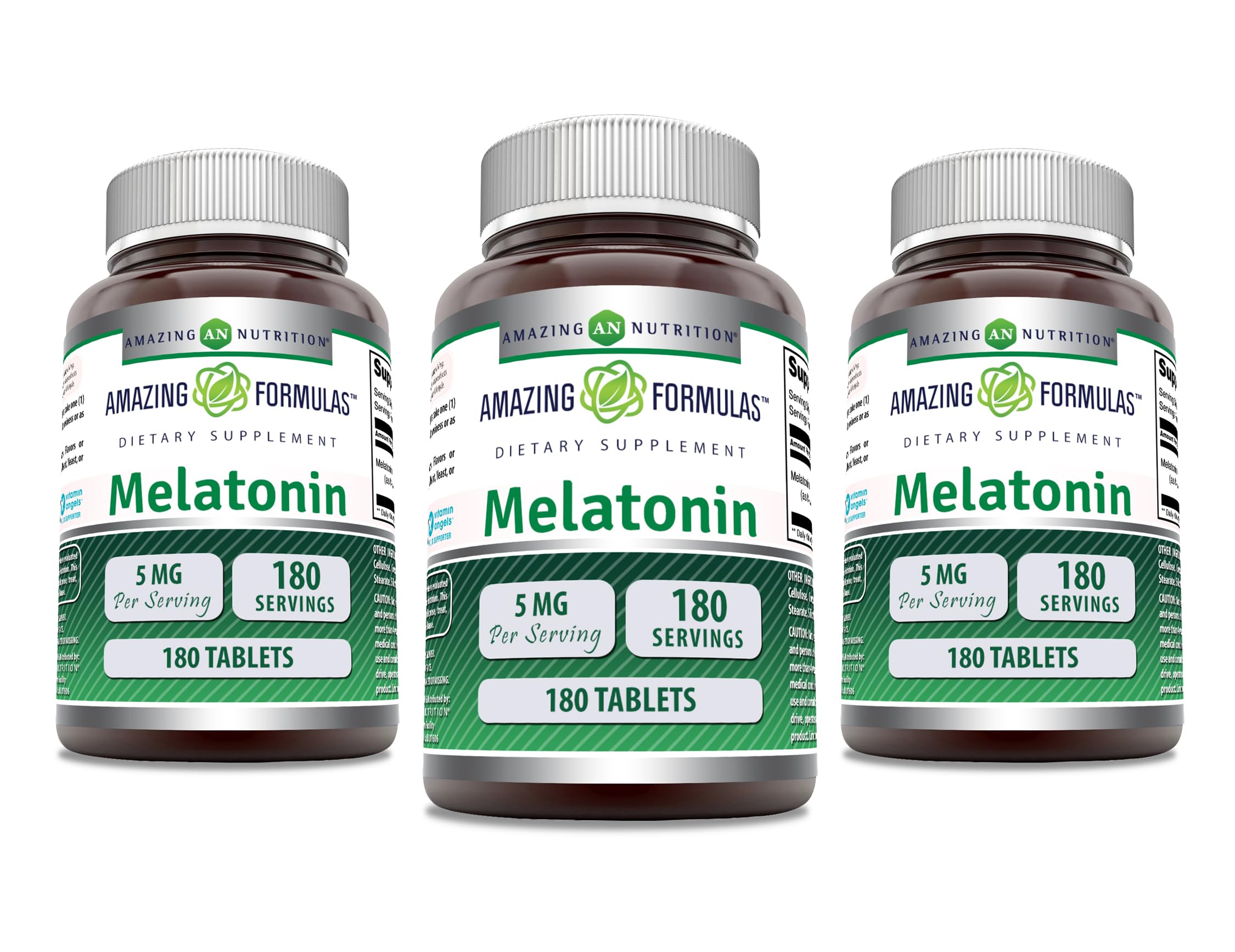 Amazing Formulas melatonin 5 mg bottle for a calm nightly routine